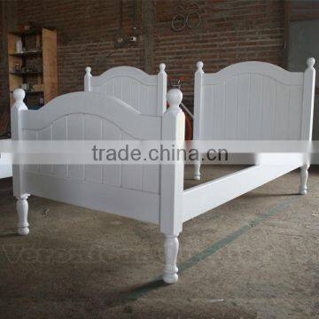 Antique French White Painted Provincial Single Bed