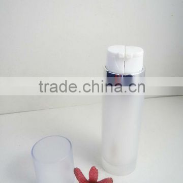 dual tube cosmetic lotion bottle with frosting