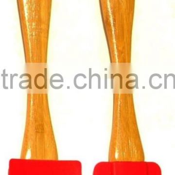 Best Colorful Silicone Kitchen Tool Utensil Bamboo Wooden Spatula Batter Spoon Set