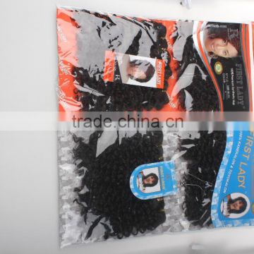 4pcs modacrylic fibre #1B black Kinky Curl synthetic hair extensions for black women hair bundle weaves