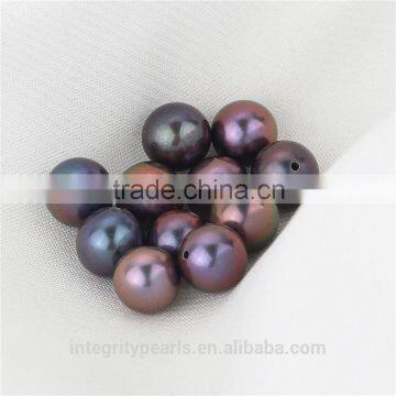 7.5-8mm AAA Natural Freshwater Black Round Pearl Loose Beads, Loose Pearl Beads, Peacock Pearl Beads photo-3