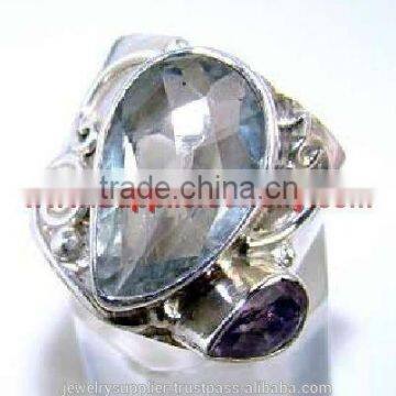 Gorgeous Blue Topaz Supplier Handmade Silver Jewellery Wholesale Rings