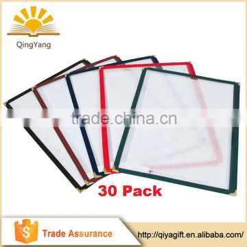 Hot Sale Top Quality Handmade Sewn Pvc Menu Cover