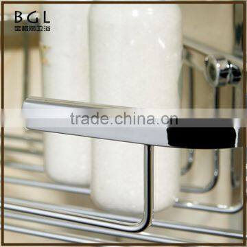 Classic-Style Simple Brass Chrome Finishing Wall Mounted Brassbathroom Accessories Double Corner Basket photo-5