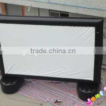 Inflatable air screen/film project screen for outdoor use