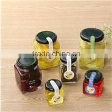 Hot selling products 50ml/100ml/200ml/280ml/380ml/500ml/700ml sealed quadrilateral glass jam jar with colorful screw cap