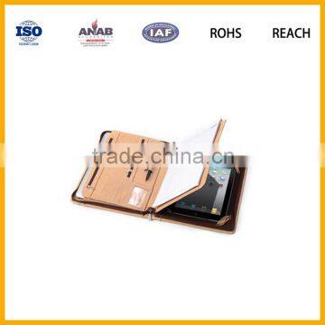 Made in China Leather Notebook Cover Presentation Cover with Card Compartment