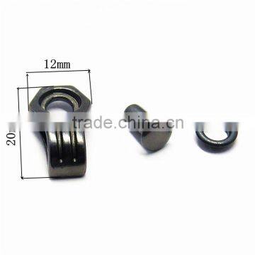 Custom Metal Gunmetal Shoe Lace Hook With Eyelets