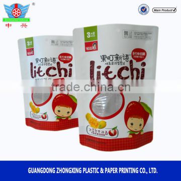 Best price laminated snack/nut/food pouch bag with customized clear window