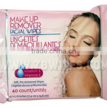 40CT Spunlace Nonwoven Makeup Remover Wet Wipes