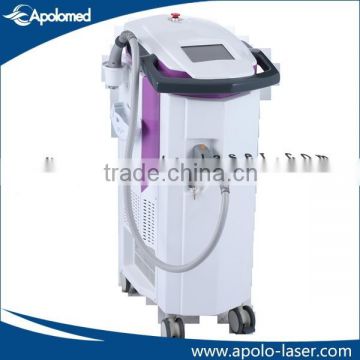 Apolomed E-light Ipl Rf Nd Yag Laser Multifunction Platform Pain Free Elight Ipl Rf Hair Removal Machine Pigmented Spot Removal