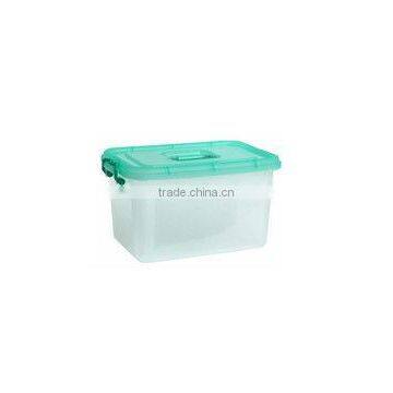 Multi-color plastic storage box with lid and handle