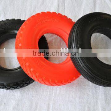 Flat free PU foam wheel and tire 4.00-8