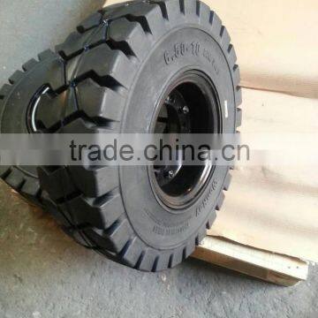 High Quality Solid Industrial Forklift 6.50-10 Tire and Wheel photo-5