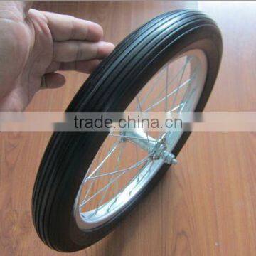 Black Color Line Pattern Flat Free Tire Bicycle Wheels 16 Inch Tubeless Bicycle Tyres photo-2