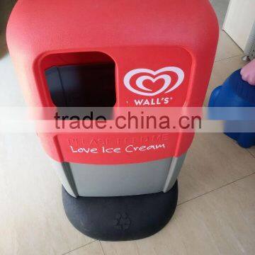 OEM Blow Moling PE Plastic Bin 68L Round Waste Bin Outdoors Dustbin Trash Can photo-2