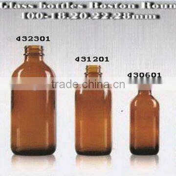 1/2oz,1oz,2oz,4oz,8oz,16oz Amber Glass Bottles Boston Round With Pump photo-2