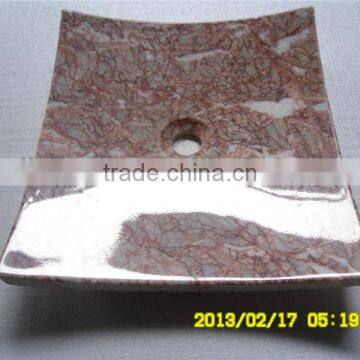 Red marble Agated red sink