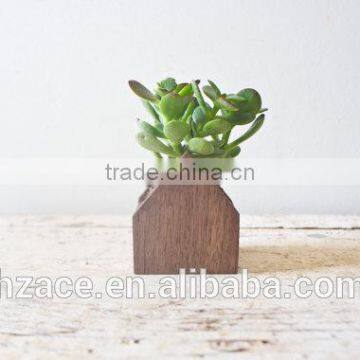 House Planter Pot - Wooden Herb Succulents Box Container Succulent Flower Wooden Planter Handmade Air Plant photo-4