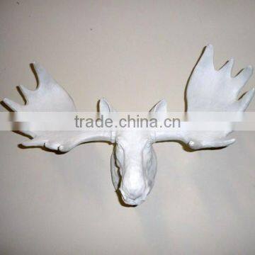 white resin deer head wall-mounted deer head white deer head decoration