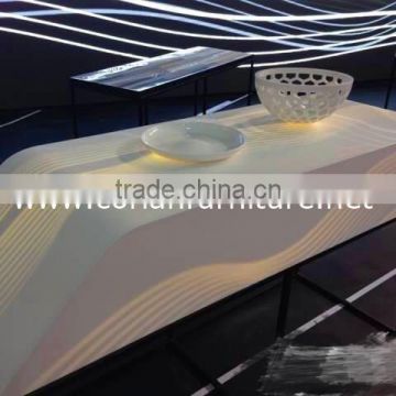 New design led backlit corian coffee table /corian bar table