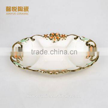 China Factory Wholesale Golden Electroplating Fruit Departed Plate photo-2