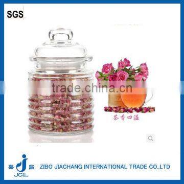 kitchen clear cylinder horizontal stripe glass spice jar