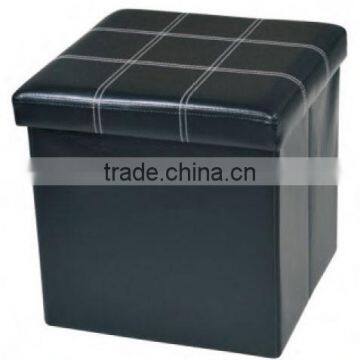 Black Waterproof Simple Design Office Foot Rest Storage Ottoman photo-2