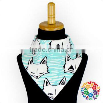 fashion wolf pattern christening baby bandana drool bibs