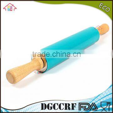 NBRSC Competitive Non-stick Silicone Rolling Pin With Wooden Handle Pastry Dough Roller Dumplings photo-6