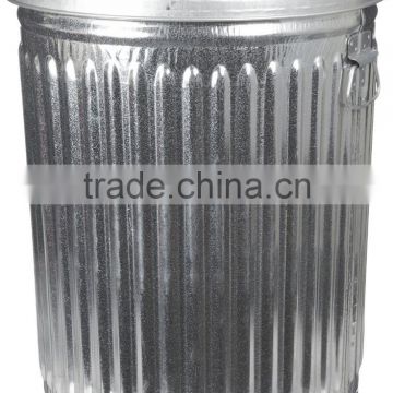 75L Large Vintage Galvanized Metal Trash Can Garbage Bin Waste Bin with Handle