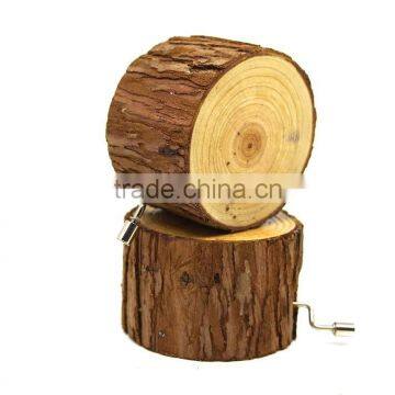 Wooden Music Box, Natural Wood Stump Music Box, Eco-friendly Music Box for Kid Gift photo-4