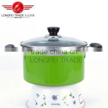 Hot Selling 4pcs Colorized Stainless Steel Soup Pot Kitchen Cookware With Glass Lid photo-2
