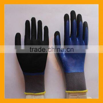 Black Sandy Nitrile Double Dipped Gloves Smooth Nitrile Full Dipped Gloves photo-2
