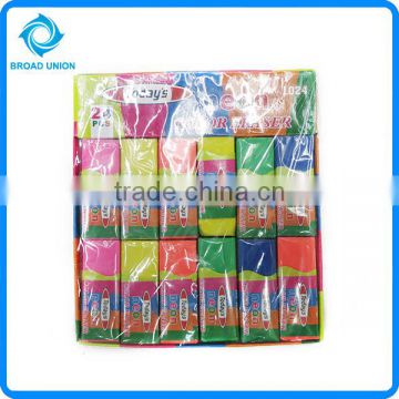 Wholesale 24PC Colorful Soft Eraser Rubber Eraser For Office Fanny Carton Rubber Eraser