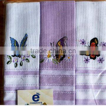 hotel restaurant victualing house , dining room 100% cotton waffle embroidery dish towels