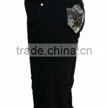New Fashion Design Golden Button Corduroy Embroidered Shorts/pants With Folded Hem photo-2
