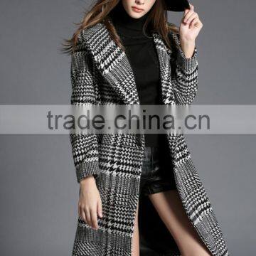 Auschalink Outdoor Fashion Women Tweed Hoodie Coats Plaid Design photo-3