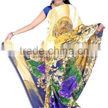 Printed Designer Glamour Saree With Blouse