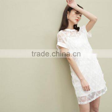 White Lace Dress Patterns 2 Piece Women Set photo-2