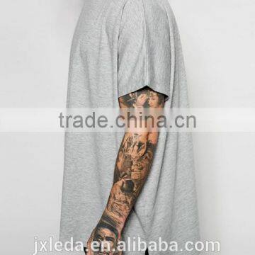 2016 Best Selling Men Oversized Step Hem Plain Crew Neck Loose T-shirt China OEM Manufacturers photo-3