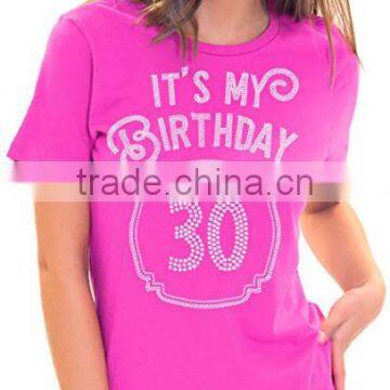 It's My Birthday Women's 30th Birthday Rhinestone T-Shirt photo-2