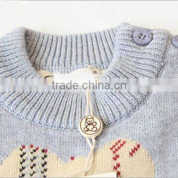 Cartoon Bear Jacquard Boys Crewneck Knitted Sweater photo-3