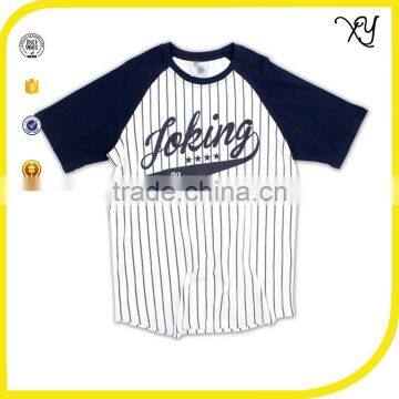 2017 Wholesale Plain 100% Cotton Striped Baseball Jersey Shirts photo-2