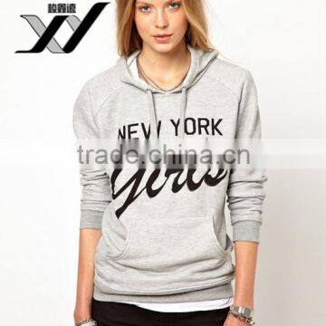 Wholesale Garment Terry Hooded Cotton Crew Neck Comfortable Print Plain Pocket Dyed for Women Sweatshirt Made in China photo-2