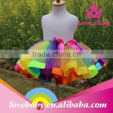 Girls Wholesale Handmade Colorful Rainbow Tutu Skirt photo-2