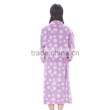 Super Soft Printed Coral Fleece Dressing Gown Lady photo-3