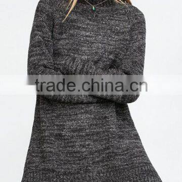 EY0847S Loose Size Turtleneck Side Slit Sweater Women