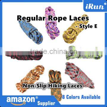 Top Sale Non-Slip Hiking Laces for Boots & Sports Shoes - Custom Hikers Rope Yeezy Laces With Retail Packaging - Blue/Grey/Gray photo-5