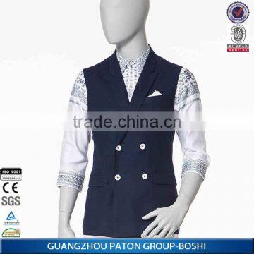 Promotional working suit vest for waiters sleeveless work vest